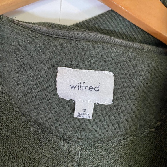 Wilfred Aritzia Sz XS Diderot Cocoon Sweater Oversize Open Front Olive Green - Picture 3 of 8